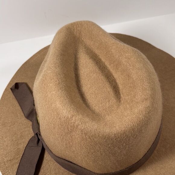 Beautiful Yellow 108 salvaged 💯 wool fedora hat camel colored. Small - Picture 16 of 16